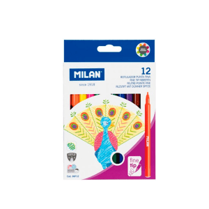 Маркеры Milan 12 цветов Washable тонкий наконечник – 63284