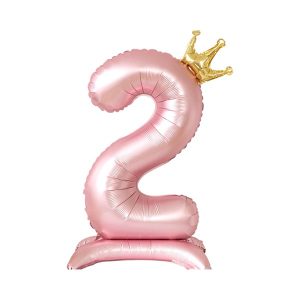 Розовый воздушный шар цифра 2 65762