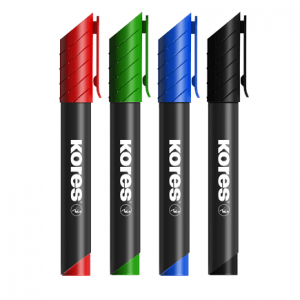 Перманентный маркер Kores (3 мм/круглый/синий край) 25 246