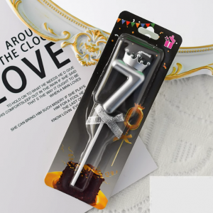 Свеча серебряная цифра 7 61788