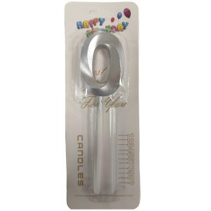 Серебряная свеча цифра 0 51069