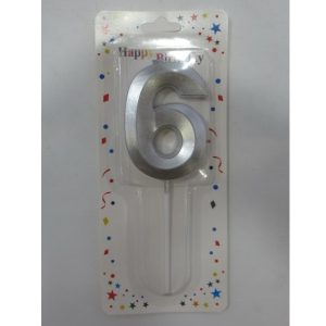 Серебряная свеча цифра 6 – 59 028