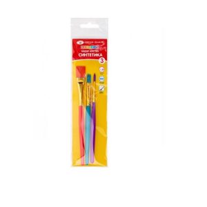 Set pensule sintetice "Tvetic"  (3buc) coada scurta  77304