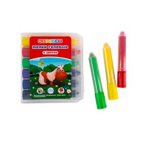 Set creioane cerate gel "Tvetic", 6 culori plastic  77312