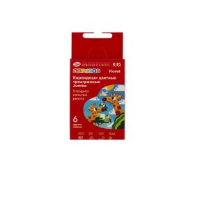 Set creioane colorate triunghiulare Jumbo ''Tvetic'' 6cul. 85mm 77313