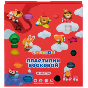 Set plastilina cerata "Tvetic" 12 culori, 180g (19)  77307